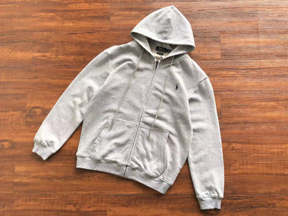 Grey Polo Zip Hoodie